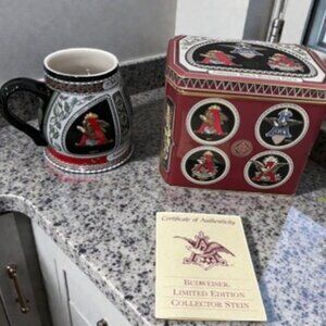Anheuser Busch Beer Stein Historic A & Eagle Series The 1872 Edition w/ Tin Box